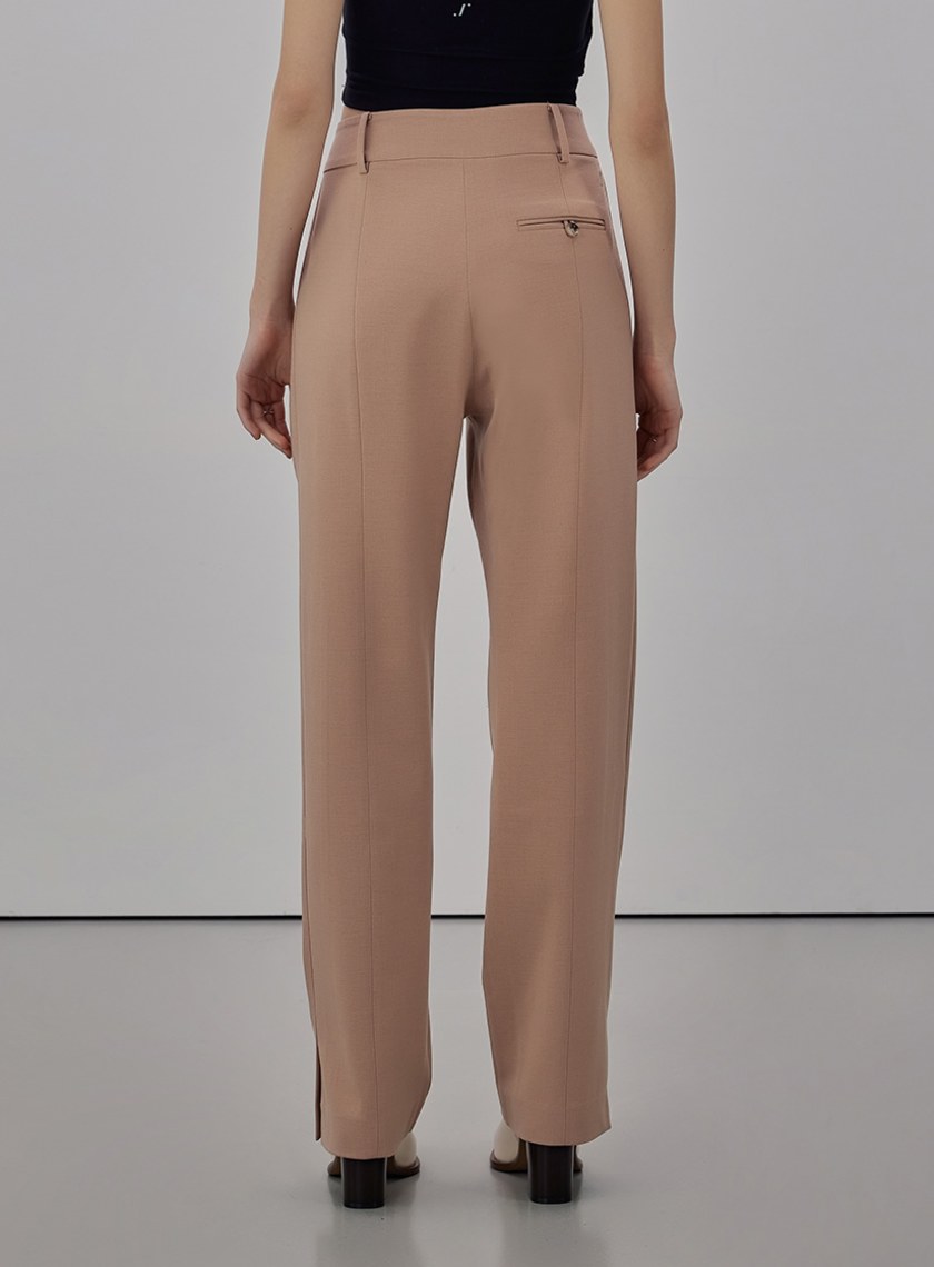 經典窄管開衩西裝長褲